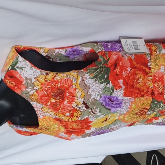 Danny & Nicole Floral A-Line Dress.  SZ 16, NWT, 22" PTP, 39" Long - Picture 3 of 9